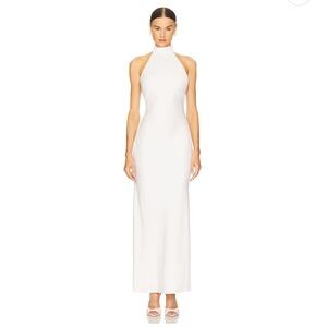 MISHA x REVOLVE Evianna Satin Gown – Ivory – Size Small